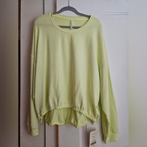 Fabletics Luxe cinched yellow pullover XXL Nwt